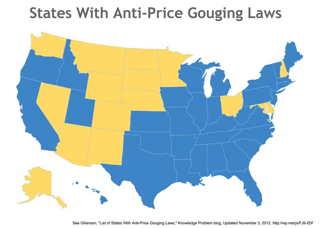 states with anti-price gouging laws 