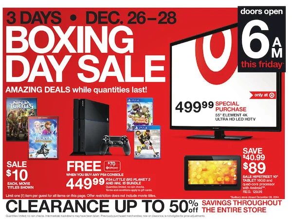 Target’s Clearance Extravaganza | Boxing Day sale